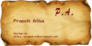 Prasch Alba névjegykártya